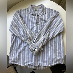 Vintage LL Bean striped button down blue and white